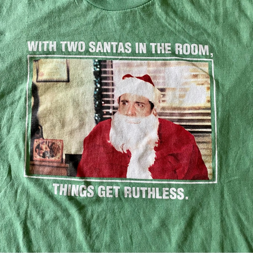 The Office Christmas Santa Shirt NEW Medium Green